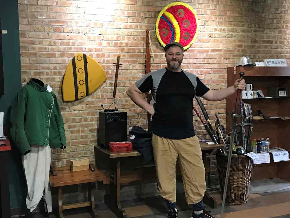 Prof. Berg Poses at Museum and Academy